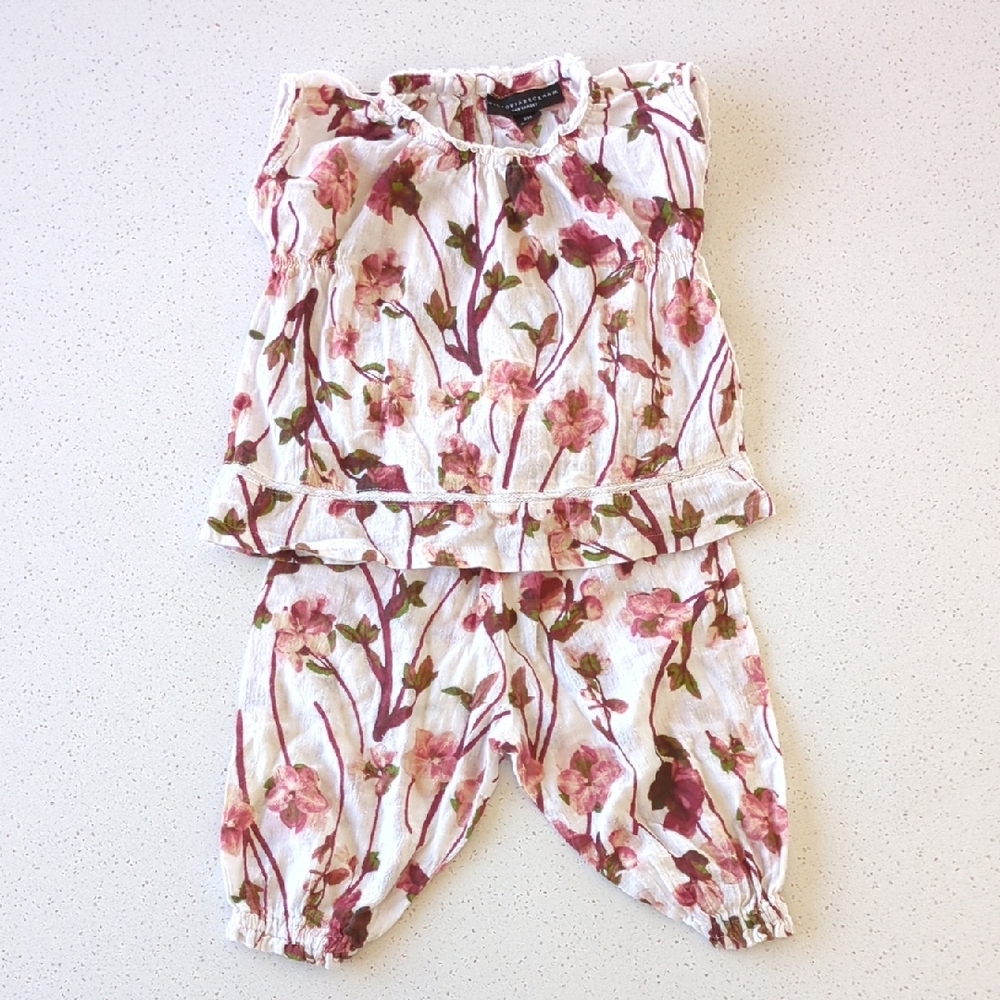 Victoria Beckham for Target Floral Kids Matching Set - Pink and White